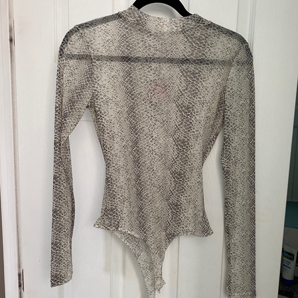 See through snake skin body suit